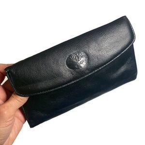 Buxton Wallet Black Leather Full Coin Purse Checkbook Classic Traditional Roomy